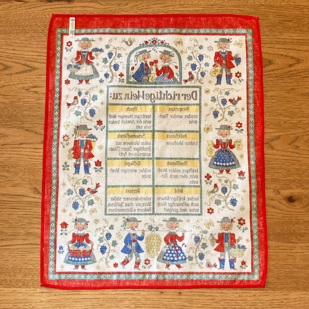 Colorful German wine Themed Tea Towel wall art - Picture 3 of 6